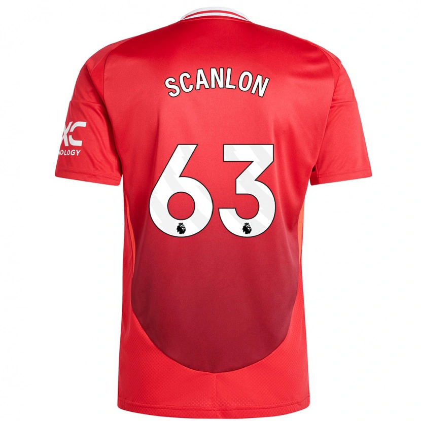 Danxen Kinderen James Scanlon #63 Felrood Thuisshirt Thuistenue 2024/25 T-Shirt