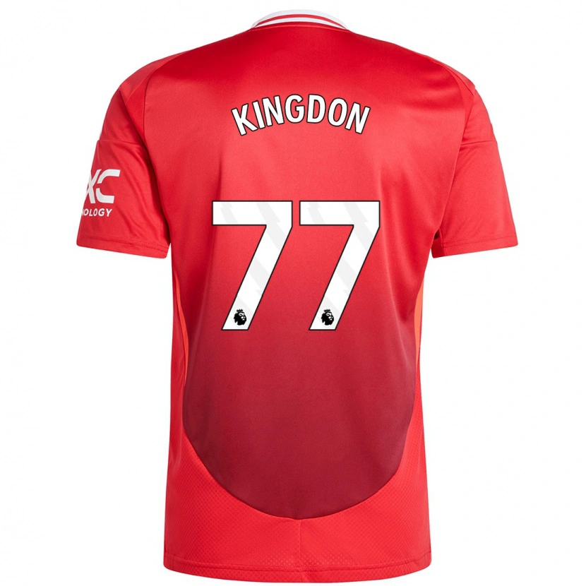 Danxen Kinderen Jack Kingdon #77 Felrood Thuisshirt Thuistenue 2024/25 T-Shirt