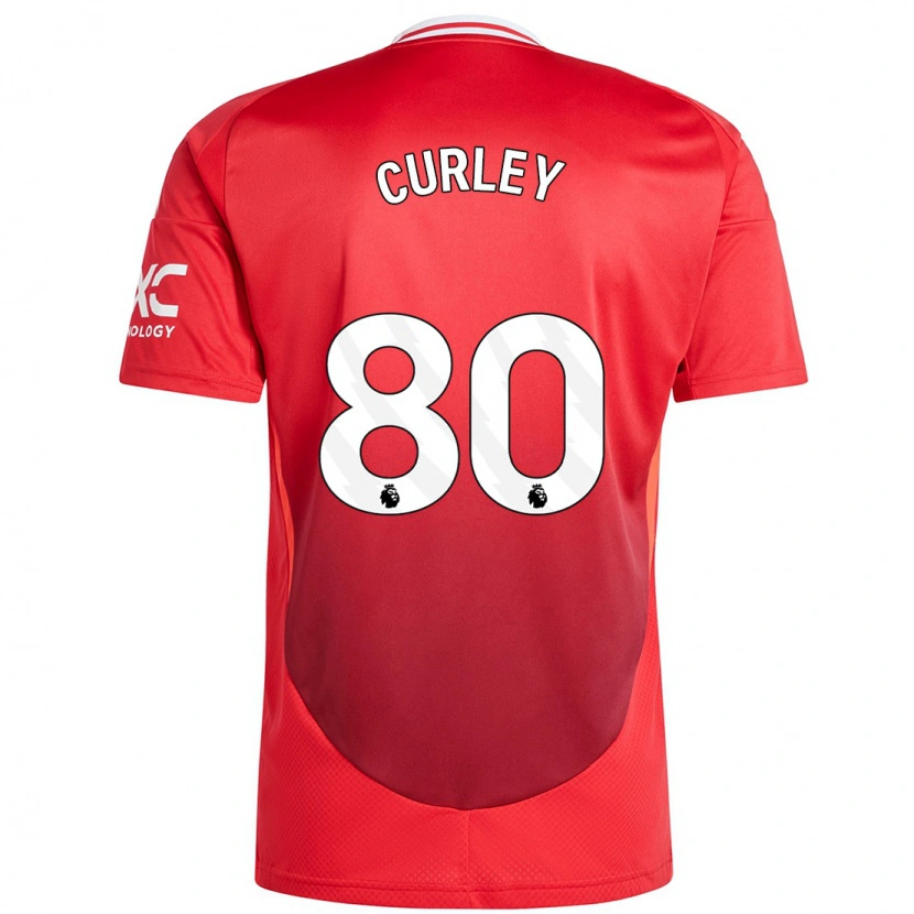 Danxen Kinderen Ruben Curley #80 Felrood Thuisshirt Thuistenue 2024/25 T-Shirt