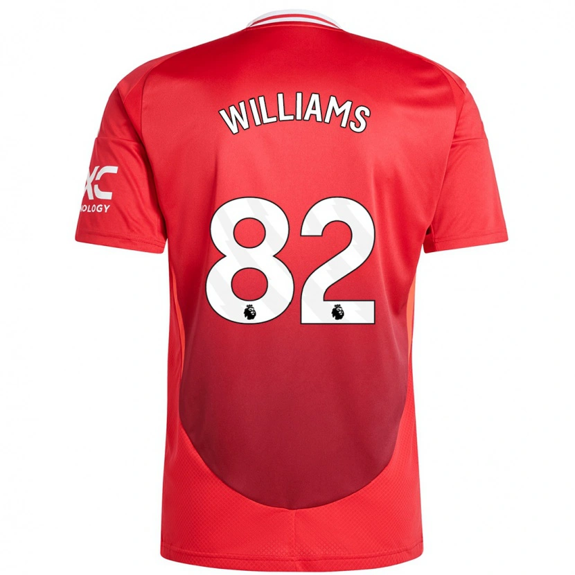 Danxen Kinderen Ethan Williams #82 Felrood Thuisshirt Thuistenue 2024/25 T-Shirt