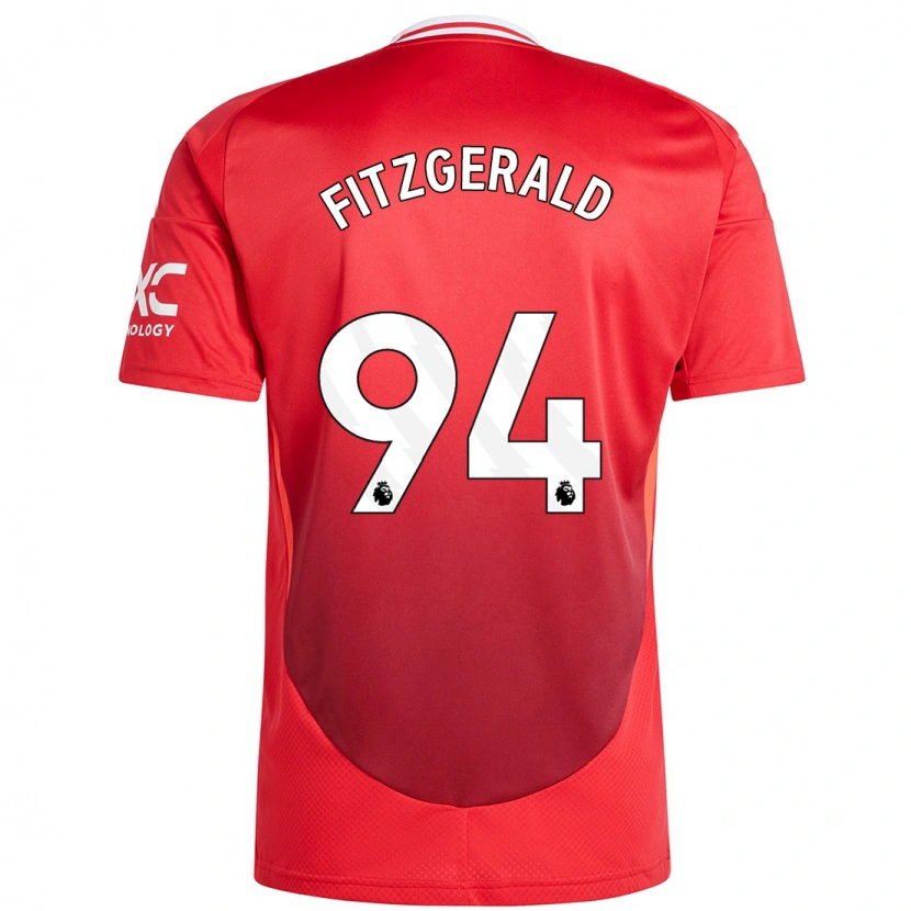 Danxen Kinderen Jayce Fitzgerald #94 Felrood Thuisshirt Thuistenue 2024/25 T-Shirt