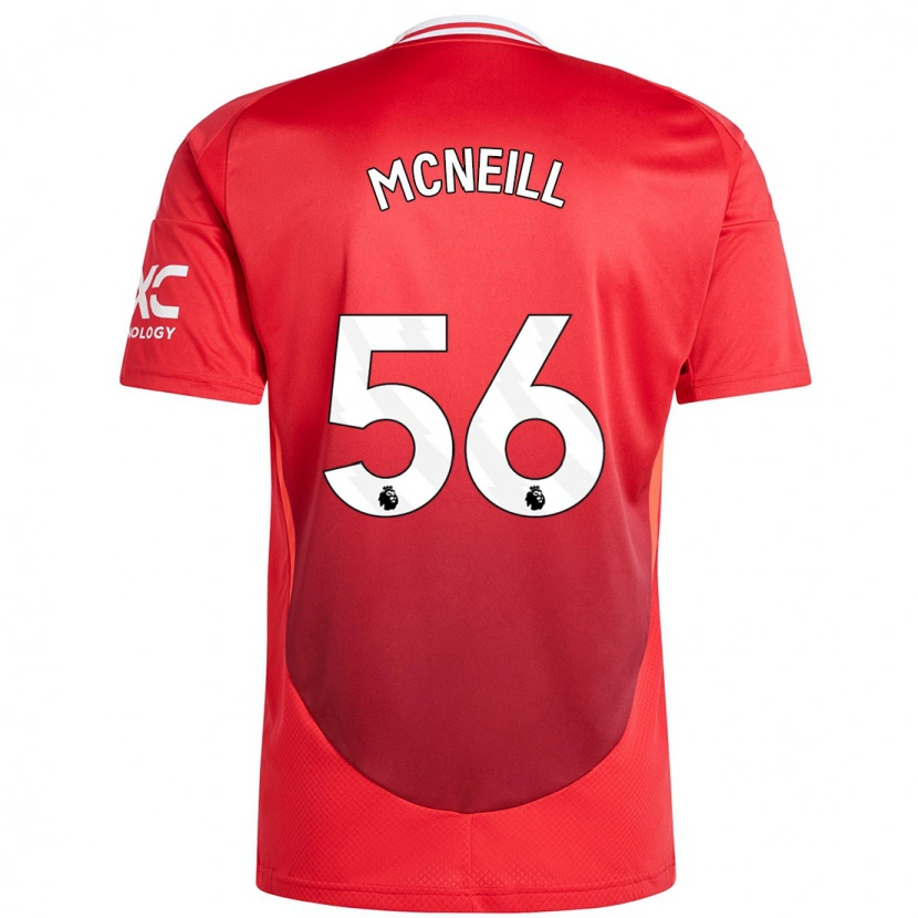 Danxen Kinderen Charlie Mcneill #56 Felrood Thuisshirt Thuistenue 2024/25 T-Shirt