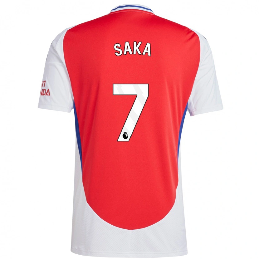 Danxen Kinderen Bukayo Saka #7 Rood Wit Thuisshirt Thuistenue 2024/25 T-Shirt