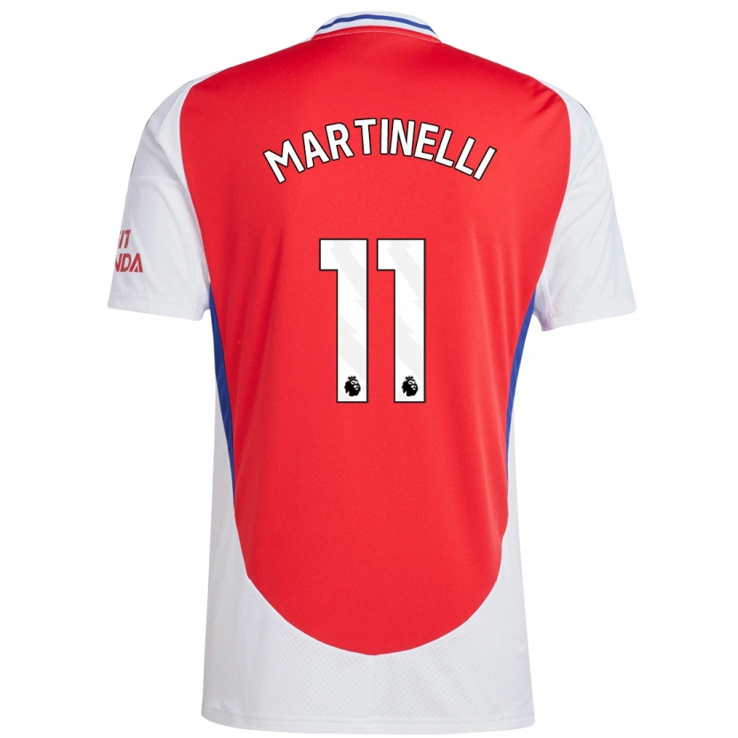 Danxen Kinderen Gabriel Martinelli #11 Rood Wit Thuisshirt Thuistenue 2024/25 T-Shirt