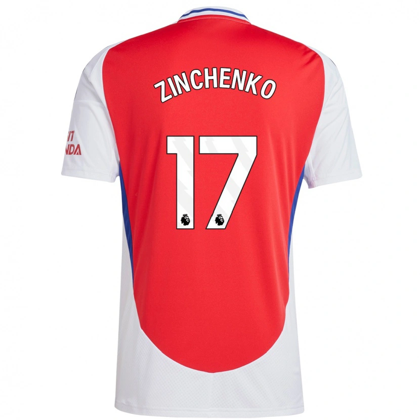 Danxen Kinderen Oleksandr Zinchenko #17 Rood Wit Thuisshirt Thuistenue 2024/25 T-Shirt