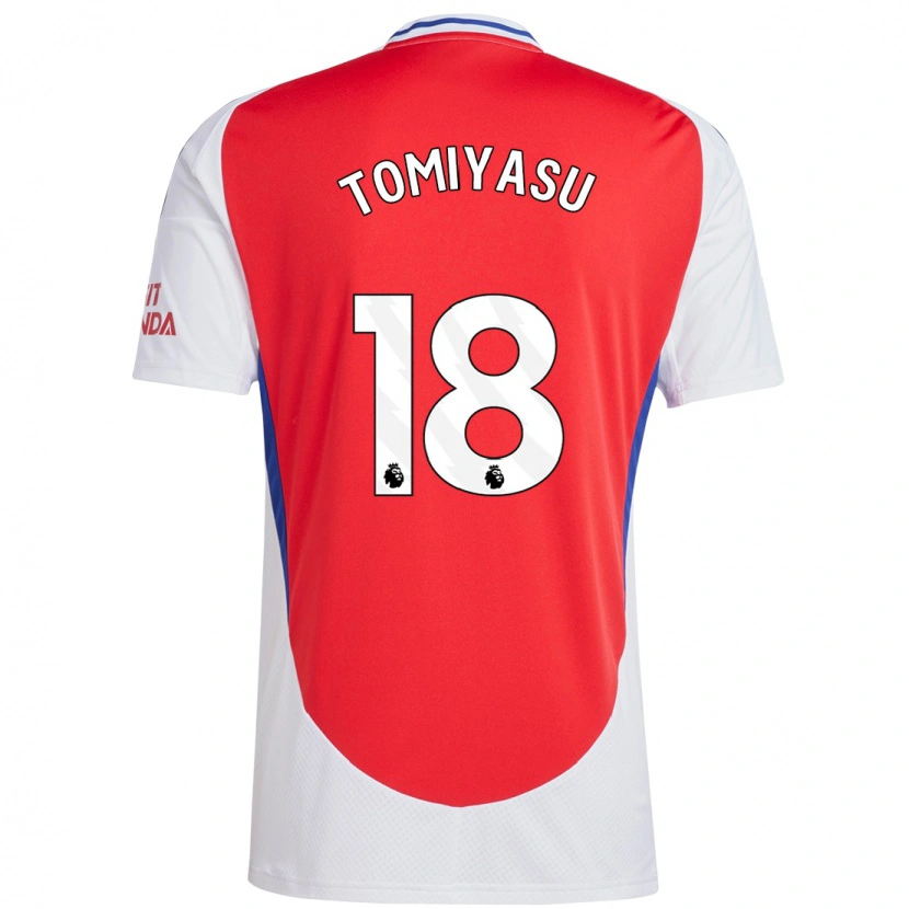 Danxen Kinderen Takehiro Tomiyasu #18 Rood Wit Thuisshirt Thuistenue 2024/25 T-Shirt