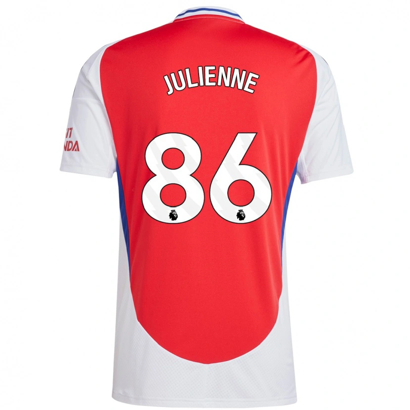 Danxen Kinderen Theo Julienne #86 Rood Wit Thuisshirt Thuistenue 2024/25 T-Shirt