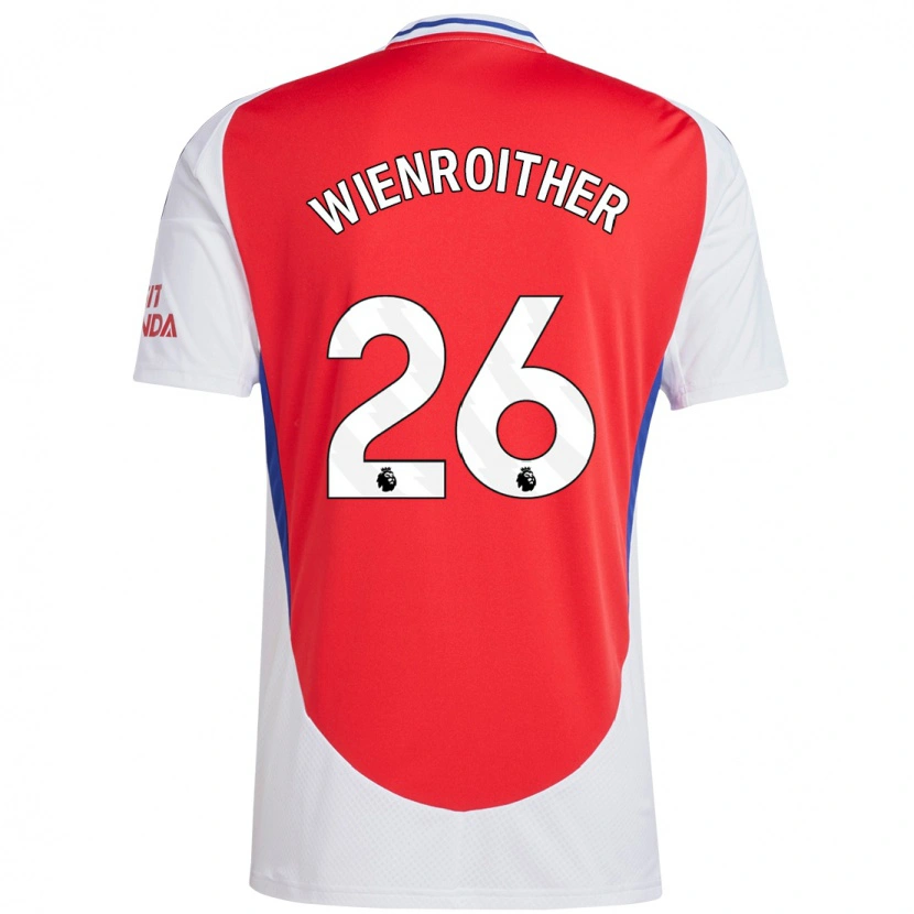 Danxen Kinderen Laura Wienroither #26 Rood Wit Thuisshirt Thuistenue 2024/25 T-Shirt