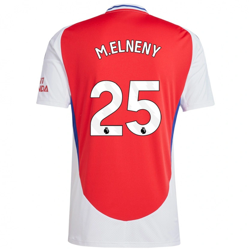 Danxen Kinderen Mohamed Elneny #25 Rood Wit Thuisshirt Thuistenue 2024/25 T-Shirt