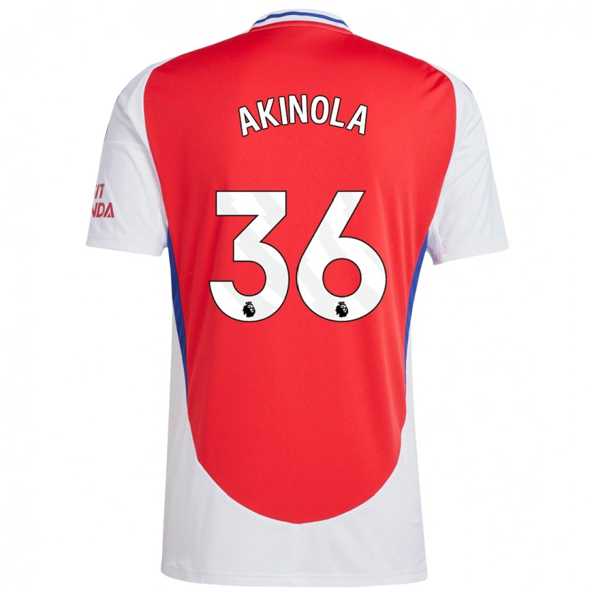 Danxen Kinderen Tim Akinola #36 Rood Wit Thuisshirt Thuistenue 2024/25 T-Shirt