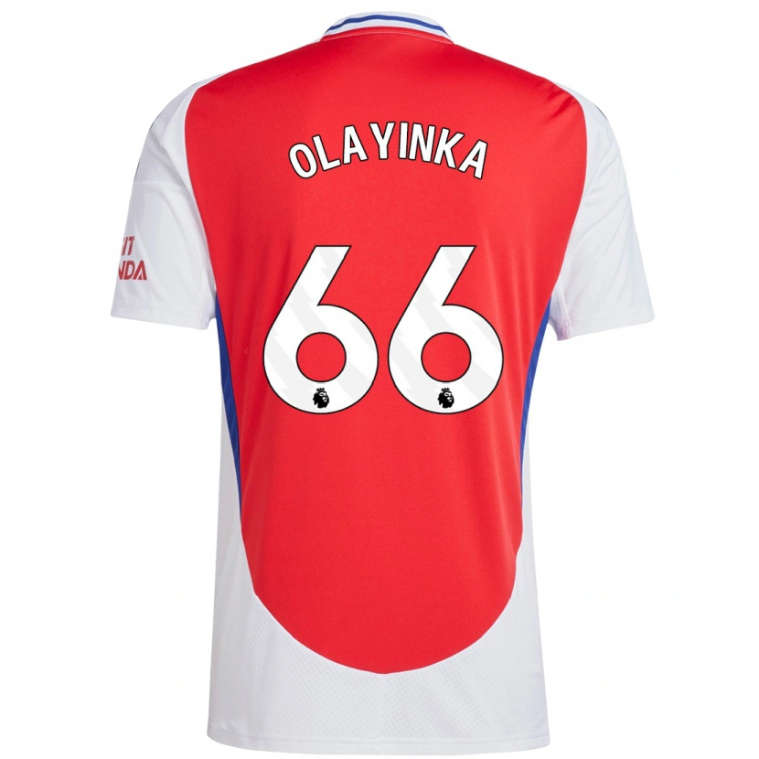 Danxen Kinderen James Olayinka #66 Rood Wit Thuisshirt Thuistenue 2024/25 T-Shirt