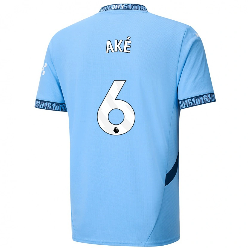 Danxen Kinderen Nathan Aké #6 Marineblauw Thuisshirt Thuistenue 2024/25 T-Shirt