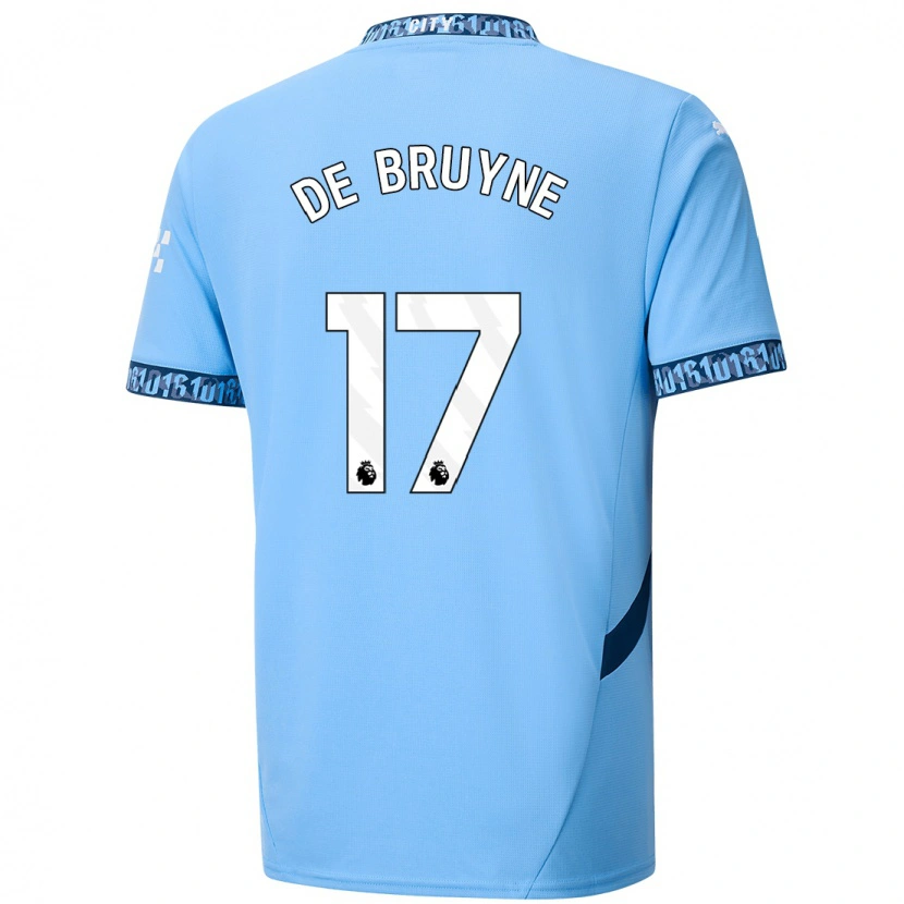 Danxen Kinderen Kevin De Bruyne #17 Marineblauw Thuisshirt Thuistenue 2024/25 T-Shirt