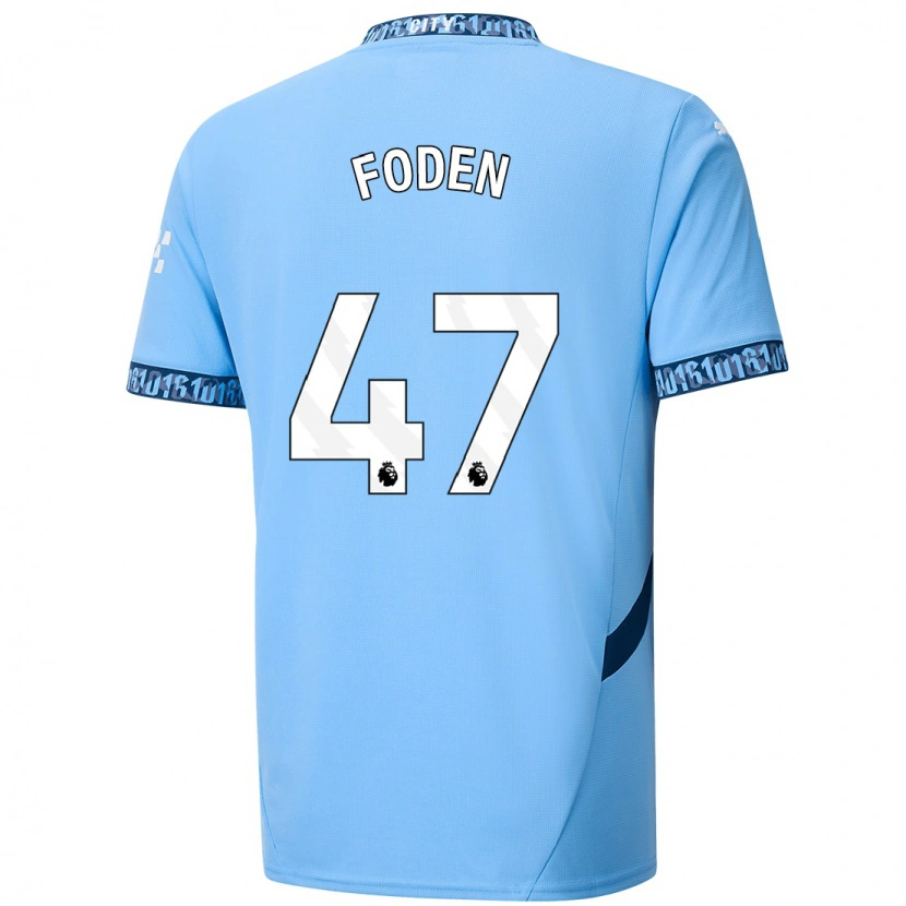 Danxen Kinderen Phil Foden #47 Marineblauw Thuisshirt Thuistenue 2024/25 T-Shirt