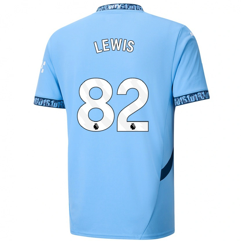 Danxen Kinderen Rico Lewis #82 Marineblauw Thuisshirt Thuistenue 2024/25 T-Shirt