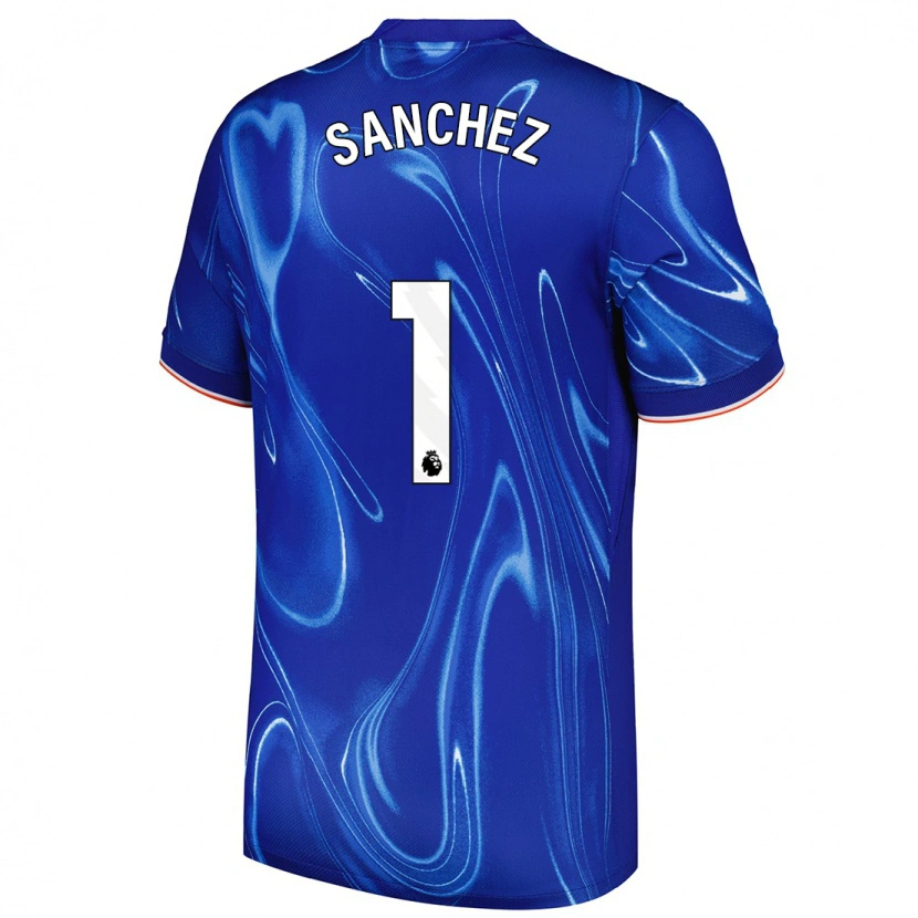 Danxen Kinderen Robert Sánchez #1 Blauw Wit Thuisshirt Thuistenue 2024/25 T-Shirt