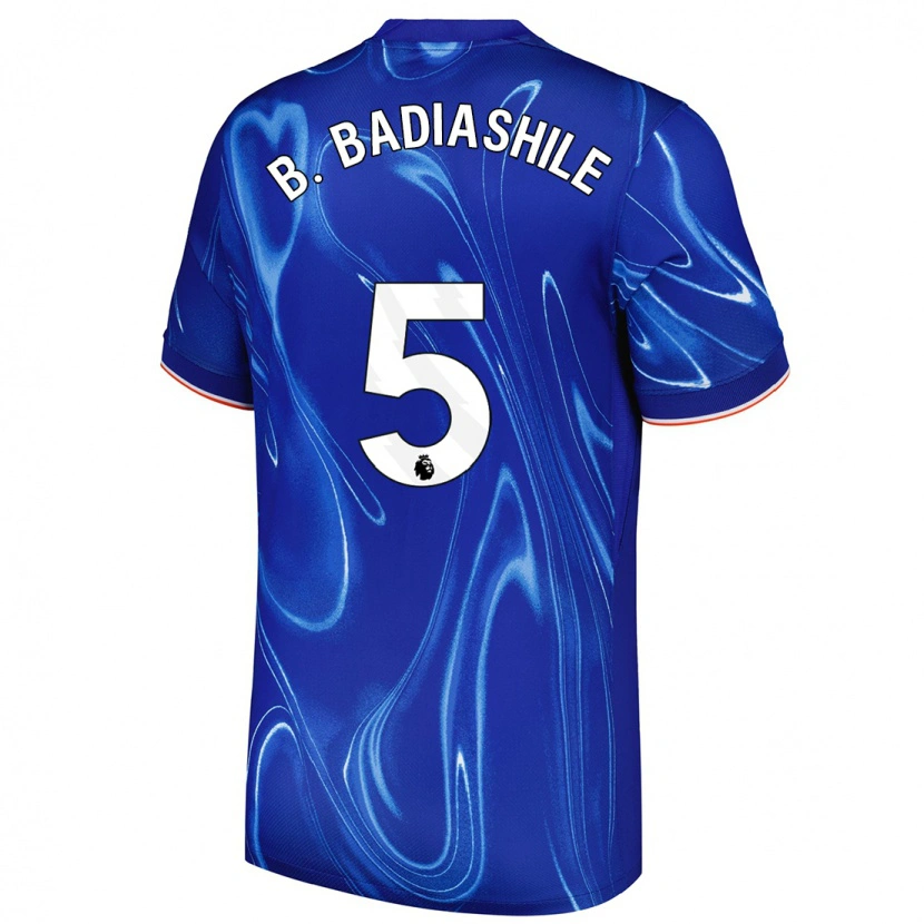 Danxen Kinderen Benoît Badiashile #5 Blauw Wit Thuisshirt Thuistenue 2024/25 T-Shirt