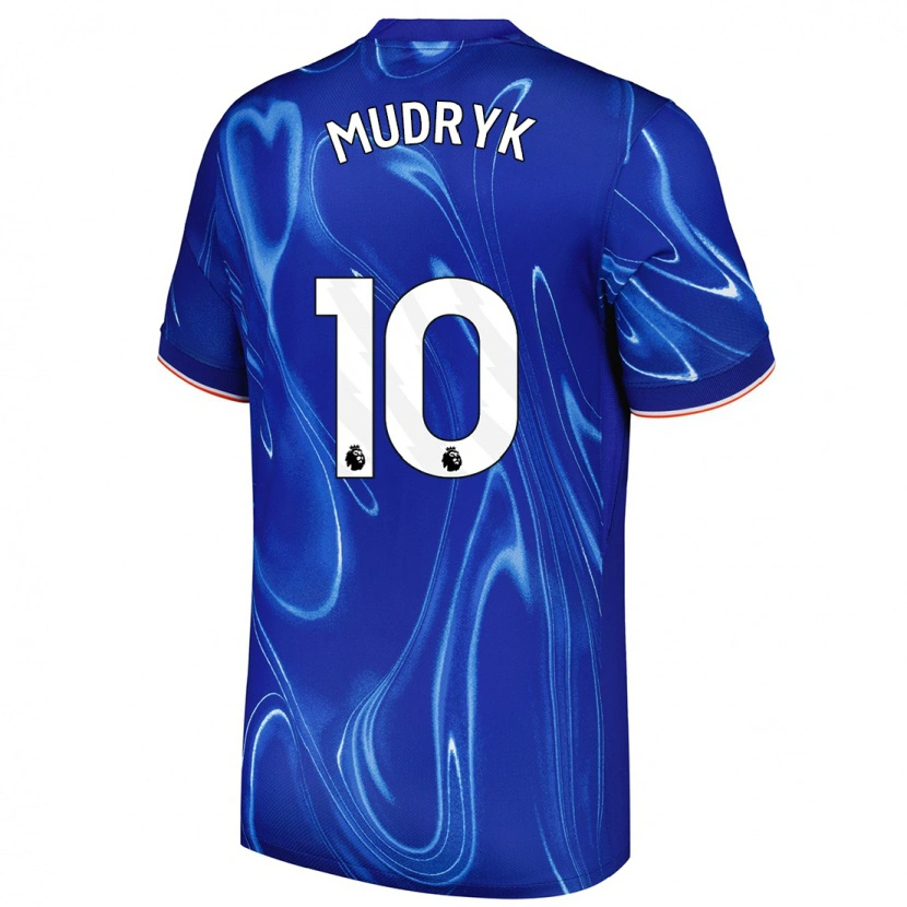 Danxen Kinderen Mykhaylo Mudryk #10 Blauw Wit Thuisshirt Thuistenue 2024/25 T-Shirt