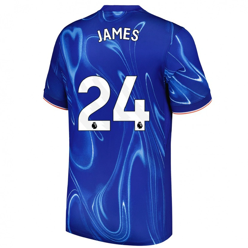 Danxen Kinderen Reece James #24 Blauw Wit Thuisshirt Thuistenue 2024/25 T-Shirt