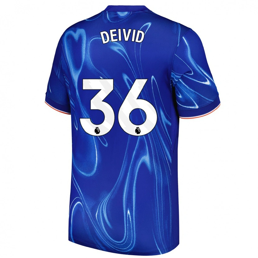 Danxen Kinderen Deivid Washington #36 Blauw Wit Thuisshirt Thuistenue 2024/25 T-Shirt