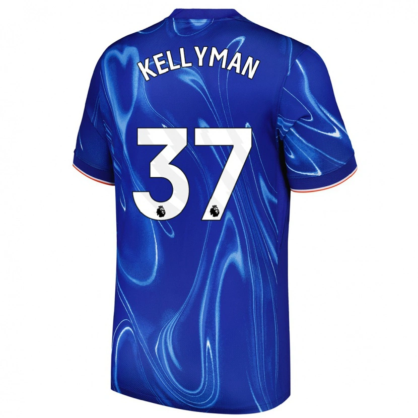 Danxen Kinderen Omari Kellyman #37 Blauw Wit Thuisshirt Thuistenue 2024/25 T-Shirt