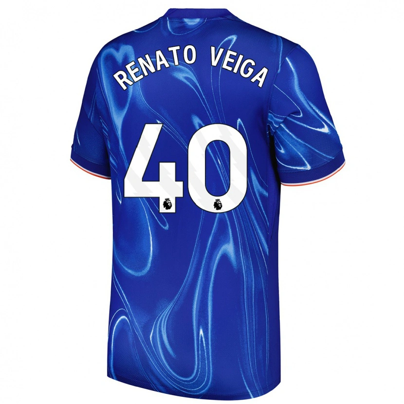 Danxen Kinderen Renato Veiga #40 Blauw Wit Thuisshirt Thuistenue 2024/25 T-Shirt