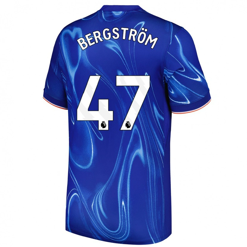 Danxen Kinderen Lucas Bergström #47 Blauw Wit Thuisshirt Thuistenue 2024/25 T-Shirt