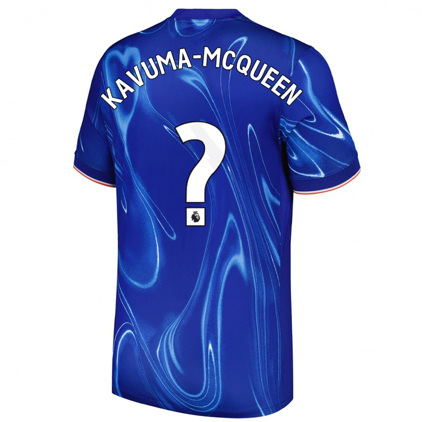 Danxen Kinderen Ryan Kavuma-Mcqueen #0 Blauw Wit Thuisshirt Thuistenue 2024/25 T-Shirt