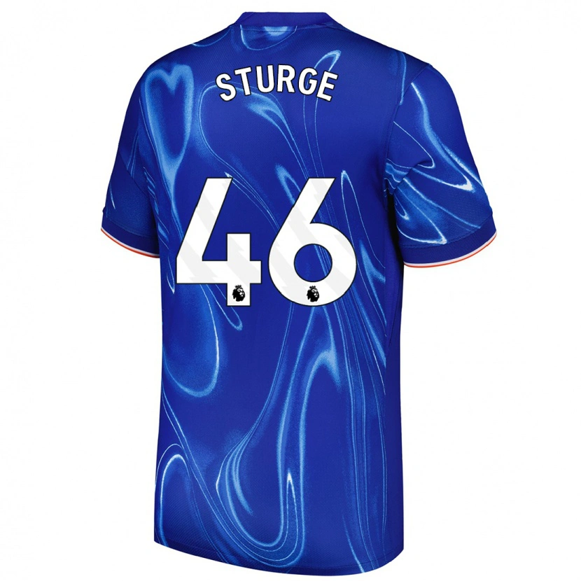 Danxen Kinderen Zak Sturge #46 Blauw Wit Thuisshirt Thuistenue 2024/25 T-Shirt