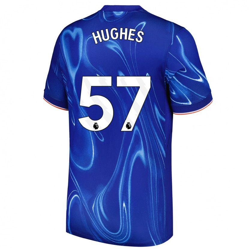 Danxen Kinderen Brodi Hughes #57 Blauw Wit Thuisshirt Thuistenue 2024/25 T-Shirt