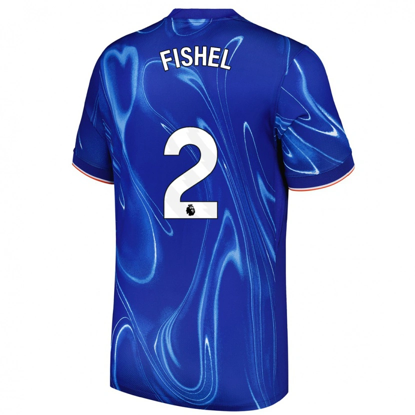 Danxen Kinderen Mia Fishel #2 Blauw Wit Thuisshirt Thuistenue 2024/25 T-Shirt