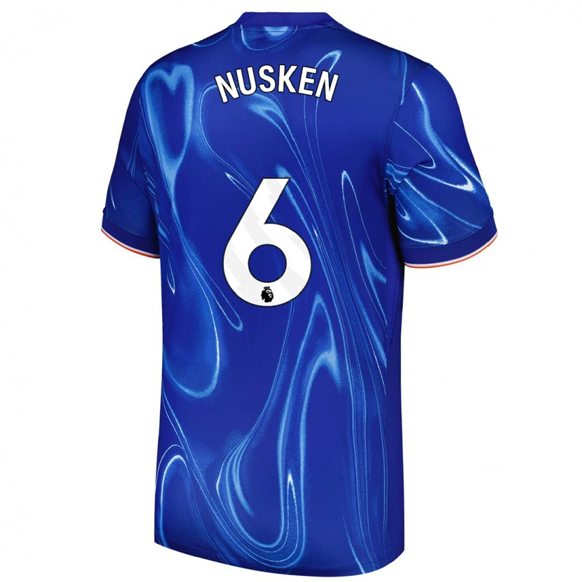 Danxen Kinderen Sjoeke Nüsken #6 Blauw Wit Thuisshirt Thuistenue 2024/25 T-Shirt