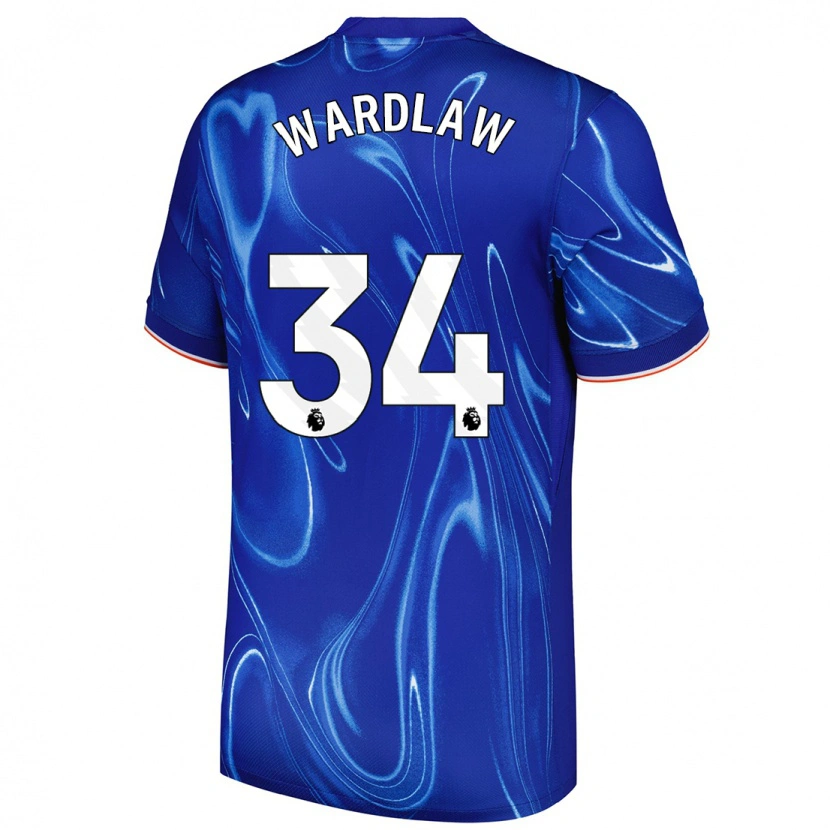 Danxen Kinderen Charlotte Wardlaw #34 Blauw Wit Thuisshirt Thuistenue 2024/25 T-Shirt