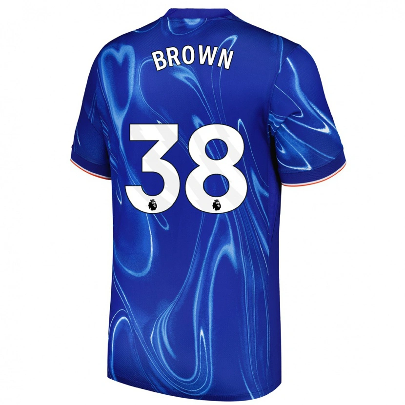 Danxen Kinderen Cerys Brown #38 Blauw Wit Thuisshirt Thuistenue 2024/25 T-Shirt