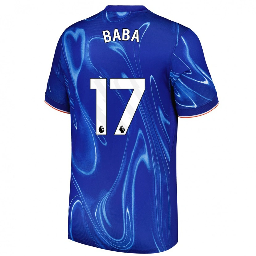 Danxen Kinderen Abdul-Rahman Baba #17 Blauw Wit Thuisshirt Thuistenue 2024/25 T-Shirt