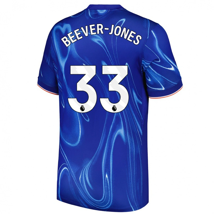 Danxen Kinderen Aggie Beever-Jones #33 Blauw Wit Thuisshirt Thuistenue 2024/25 T-Shirt