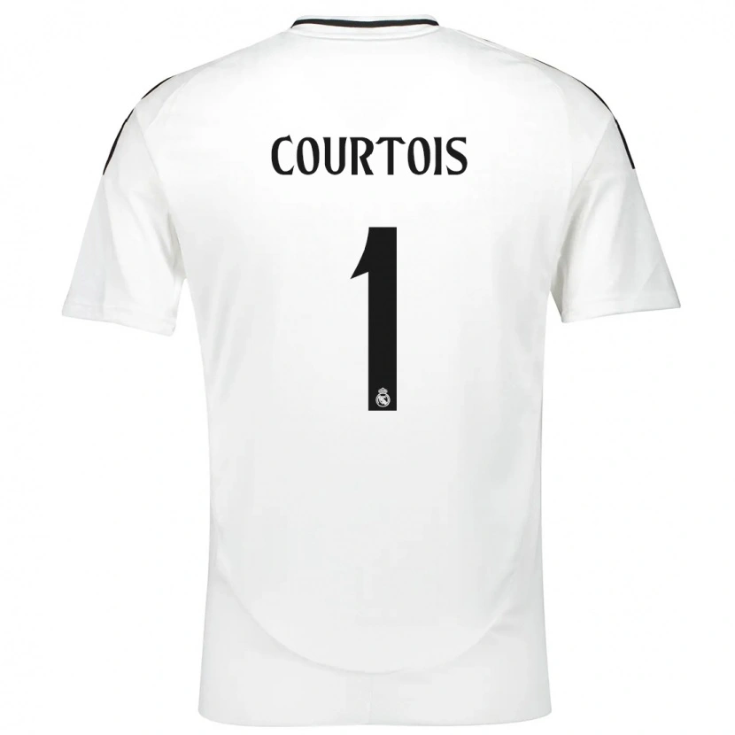 Danxen Kinderen Thibaut Courtois #1 Wit Thuisshirt Thuistenue 2024/25 T-Shirt