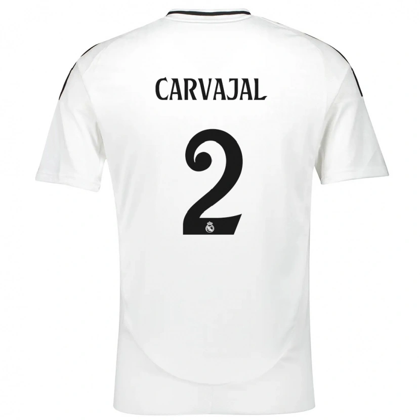 Danxen Kinderen Daniel Carvajal #2 Wit Thuisshirt Thuistenue 2024/25 T-Shirt