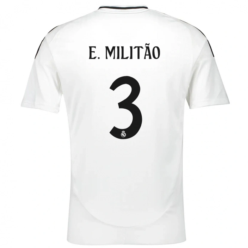 Danxen Kinderen Éder Militão #3 Wit Thuisshirt Thuistenue 2024/25 T-Shirt