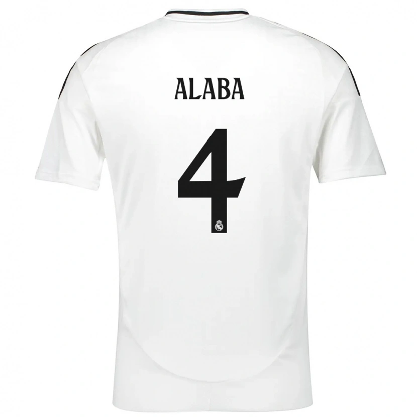 Danxen Kinderen David Alaba #4 Wit Thuisshirt Thuistenue 2024/25 T-Shirt