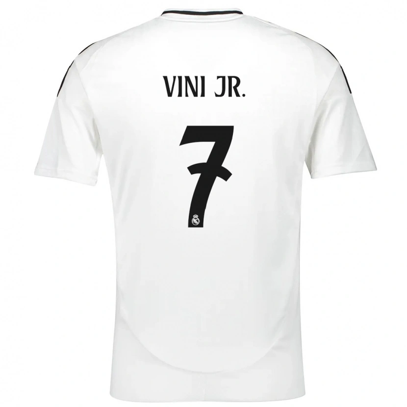 Danxen Kinderen Vinicius Junior #7 Wit Thuisshirt Thuistenue 2024/25 T-Shirt