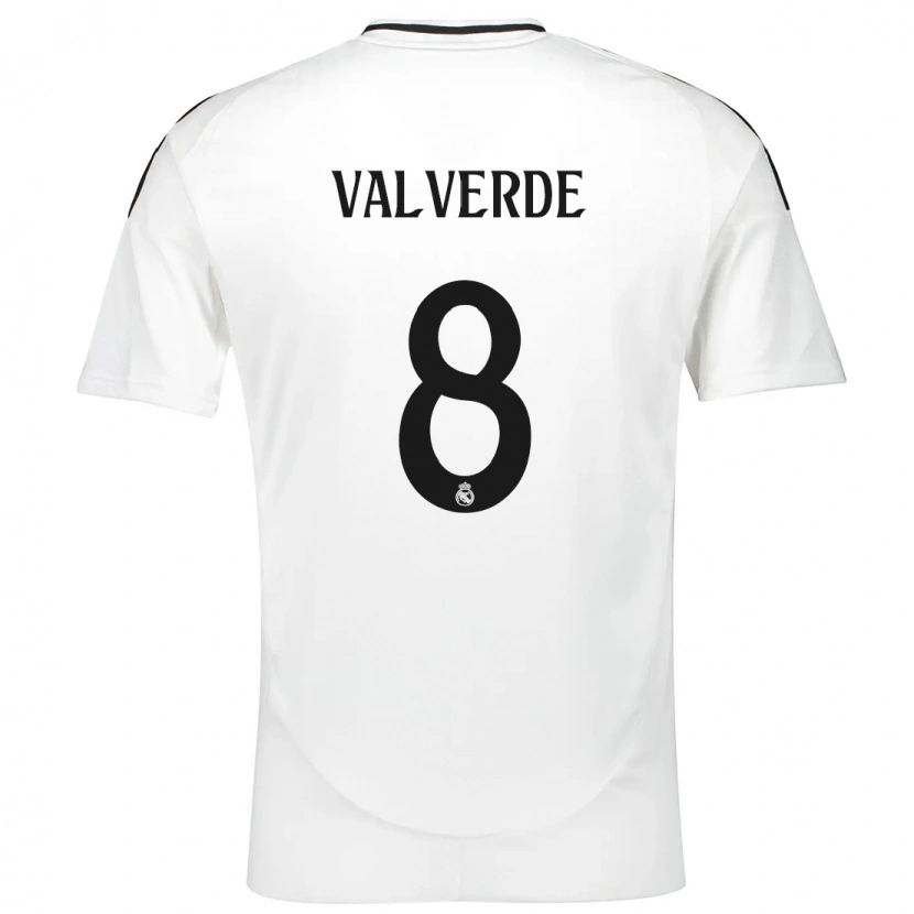 Danxen Kinderen Federico Valverde #8 Wit Thuisshirt Thuistenue 2024/25 T-Shirt