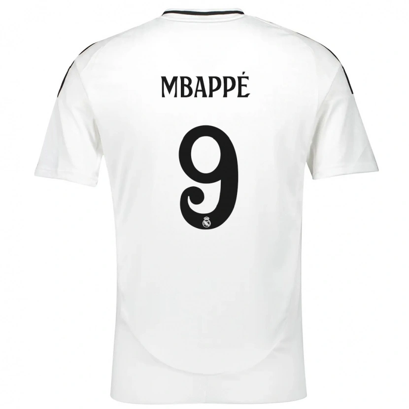 Danxen Kinderen Kylian Mbappé #9 Wit Thuisshirt Thuistenue 2024/25 T-Shirt