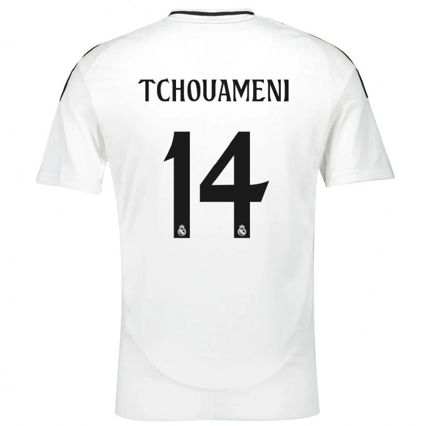 Danxen Kinderen Aurélien Tchouaméni #14 Wit Thuisshirt Thuistenue 2024/25 T-Shirt