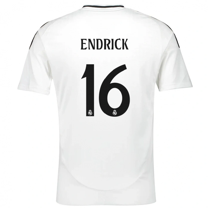 Danxen Kinderen Endrick #16 Wit Thuisshirt Thuistenue 2024/25 T-Shirt