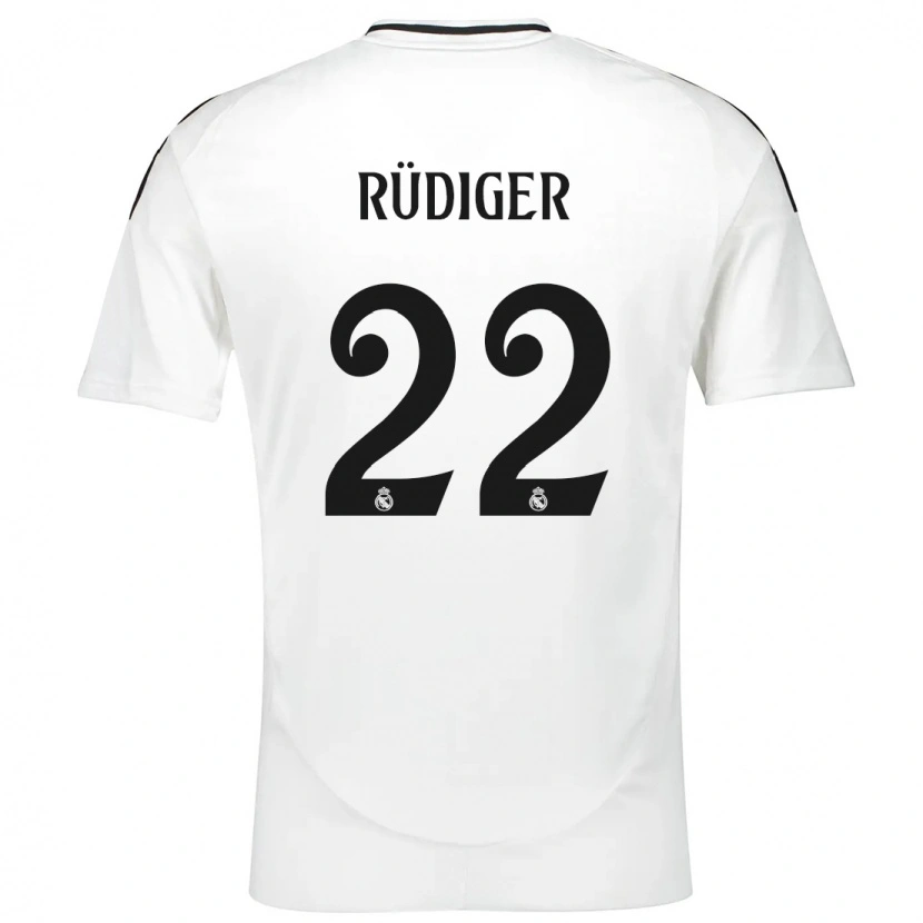 Danxen Kinderen Antonio Rüdiger #22 Wit Thuisshirt Thuistenue 2024/25 T-Shirt