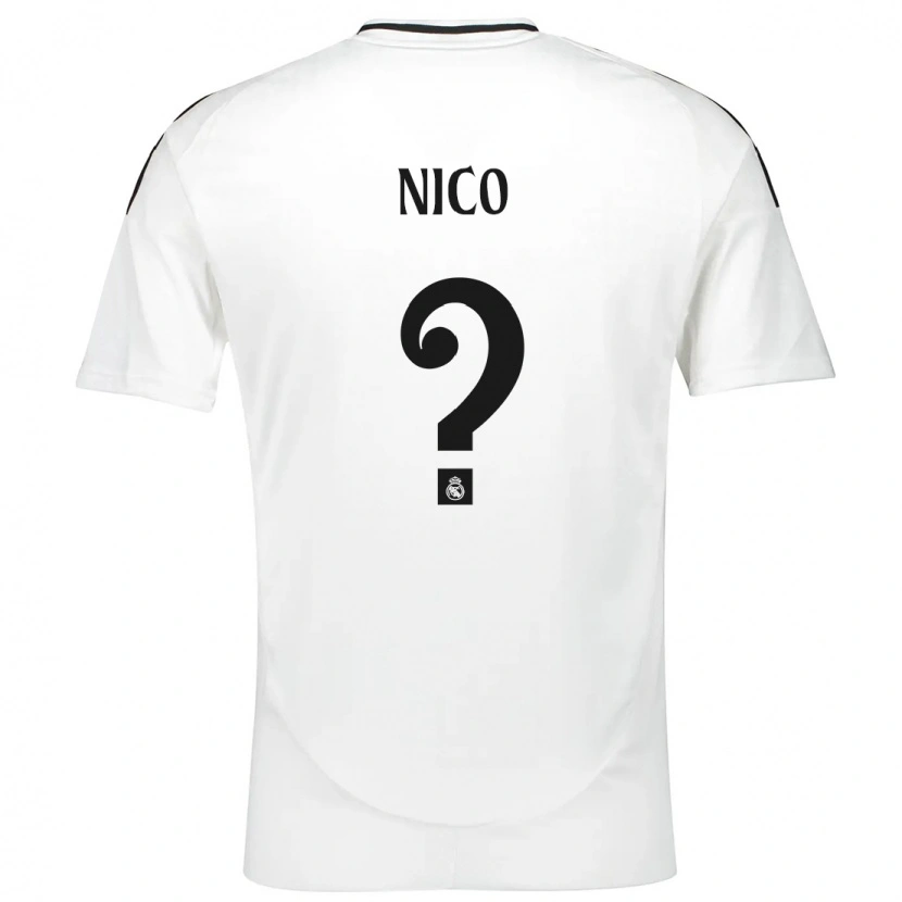 Danxen Kinderen Nico Sánchez #0 Wit Thuisshirt Thuistenue 2024/25 T-Shirt