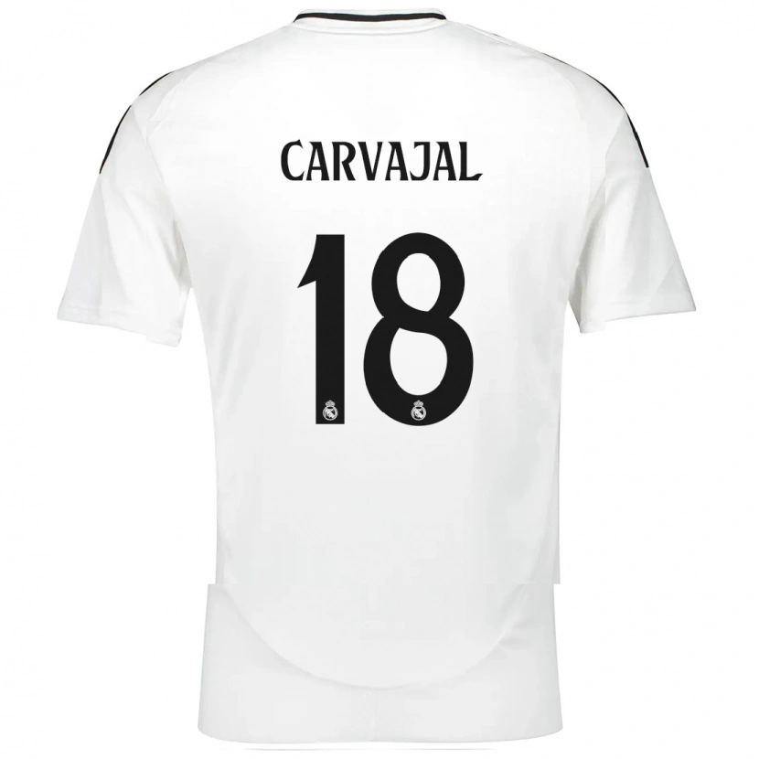 Danxen Kinderen Ángel Carvajal #18 Wit Thuisshirt Thuistenue 2024/25 T-Shirt