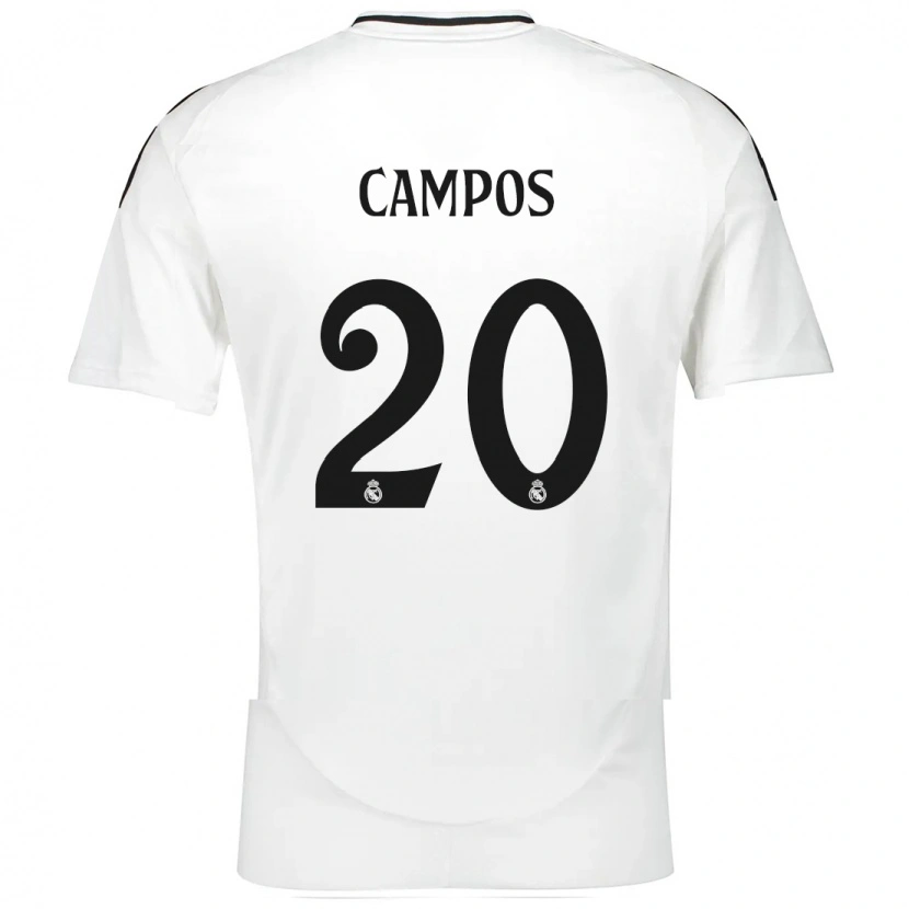 Danxen Kinderen Andrés Campos #20 Wit Thuisshirt Thuistenue 2024/25 T-Shirt