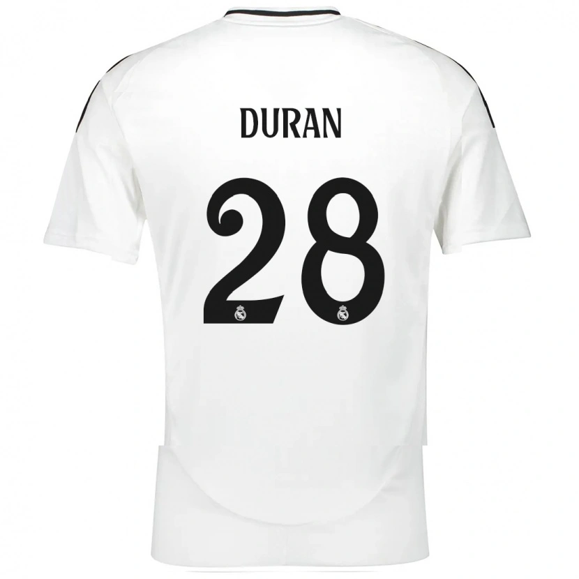 Danxen Kinderen Pol Duran #28 Wit Thuisshirt Thuistenue 2024/25 T-Shirt